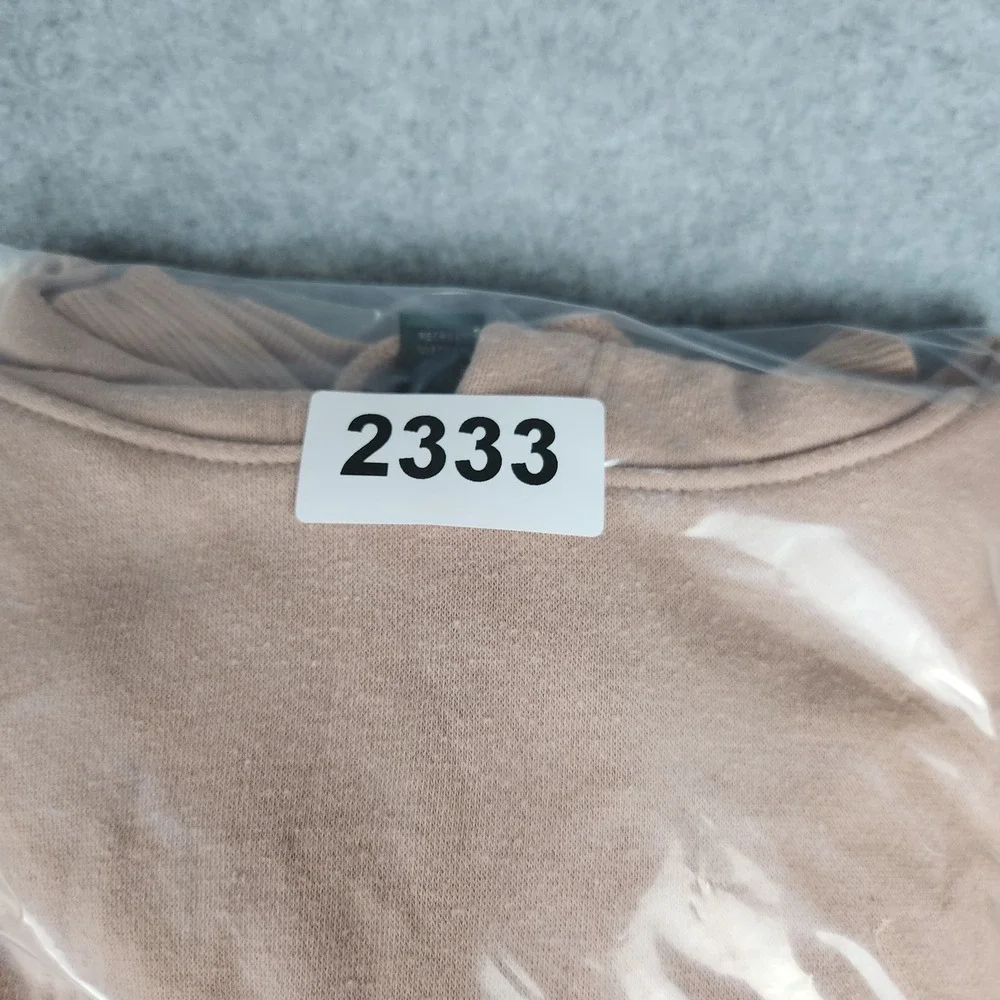 Wild Fable Cropped Hoodie Women XS Tan Cotton Fleece Lined Relaxed Fit Pullover - Picture 8 of 8
